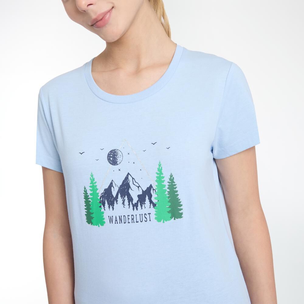 Polera Deportiva Manga Corta Estampado Mujer Wetland image number 4.0
