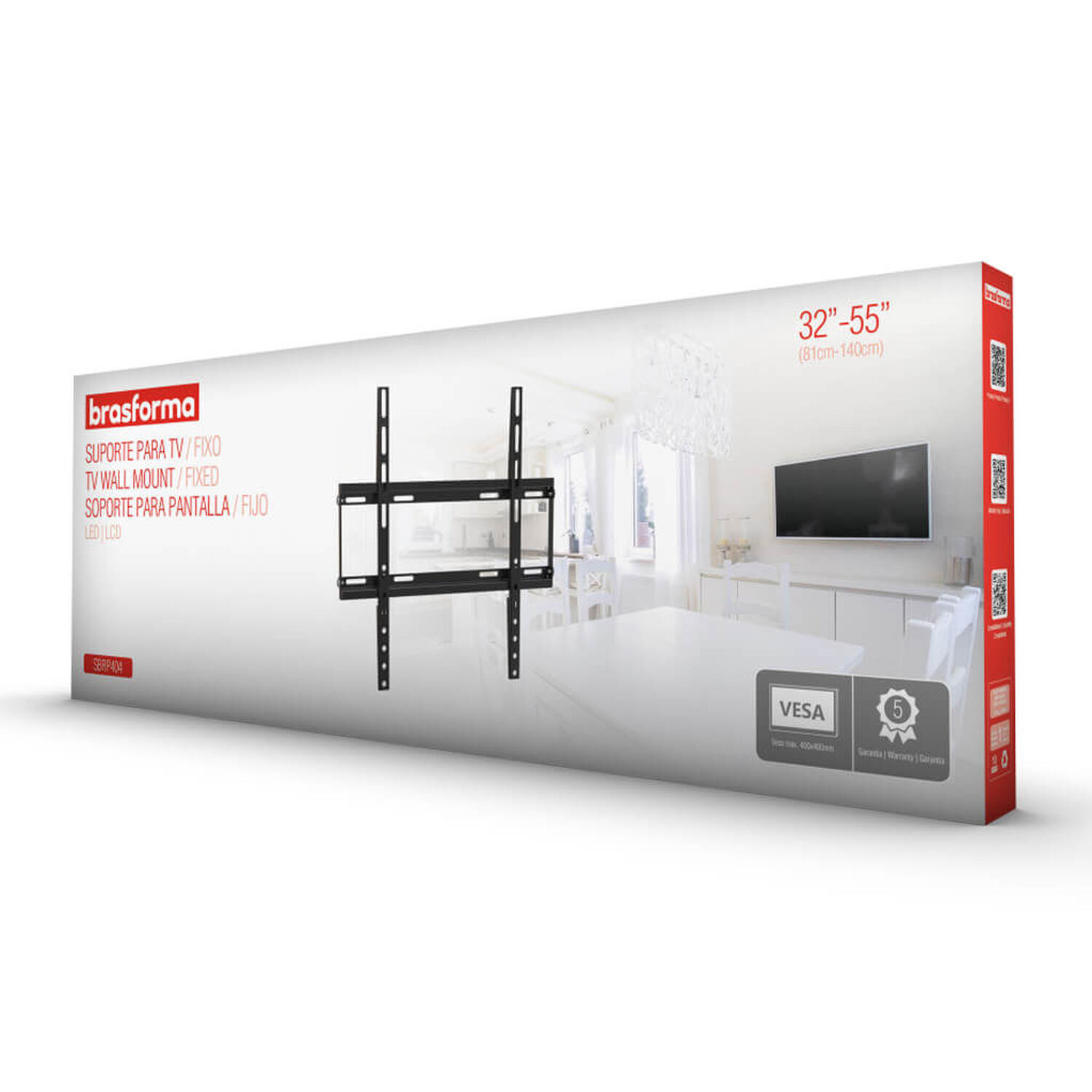 Soporte Fijo Para Tv De 32" A 55" Ultra Delgado Sbrm404 Brasforma image number 4.0