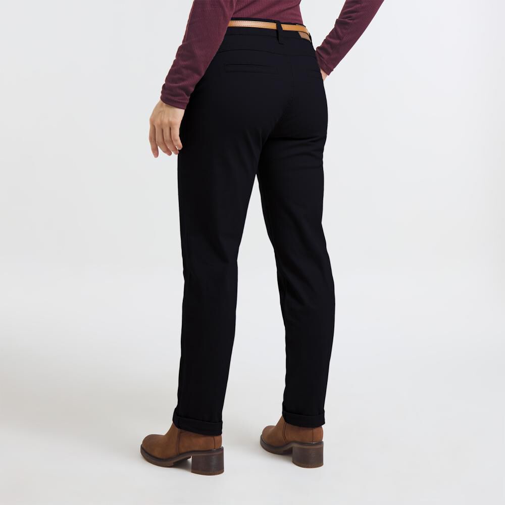 Pantalón Gabardina Con Cinturón Tiro Medio Regular Mujer Geeps image number 1.0