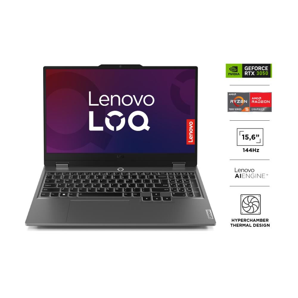 Notebook Gamer 15.6" Lenovo Loq / AMD Ryzen 5 / 16 GB RAM / Nvidia Geforce RTX 3050 / 512 GB SSD image number 0.0