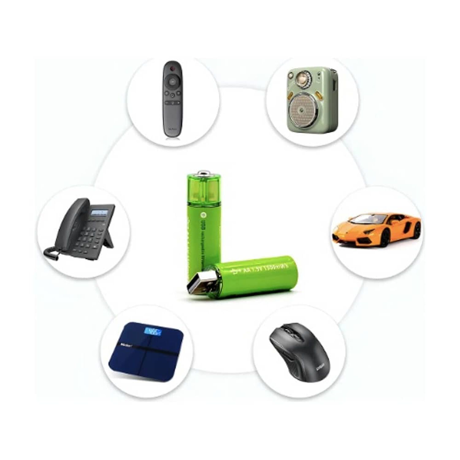 Pack X2 Pilas Recargables Usb Pila Aa image number 1.0