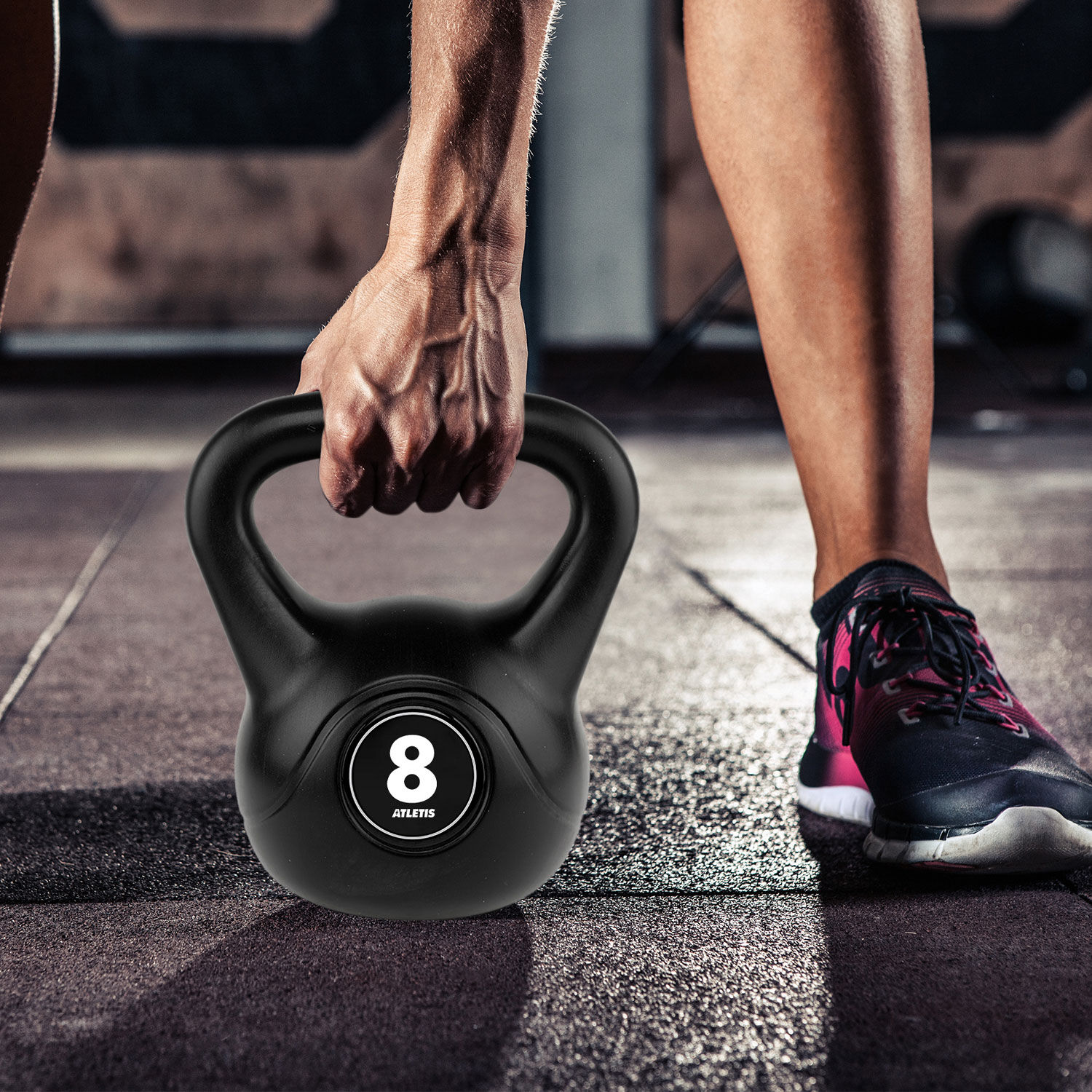 Kettlebell Mancuerna Pesa Rusa Cemento 8 Kg Negro image number 1.0