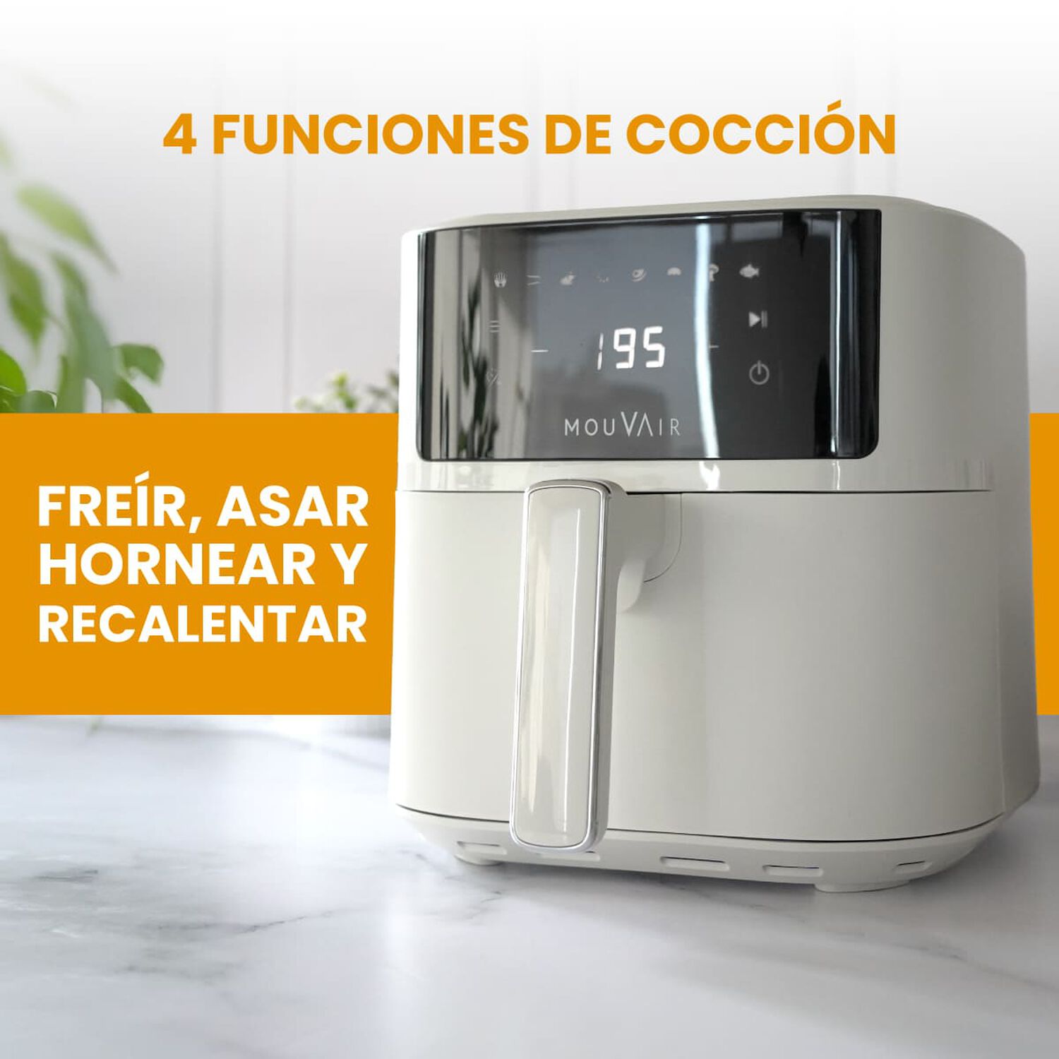 Freidora De Aire Mouvair Fry 6 L Blanca image number 3.0