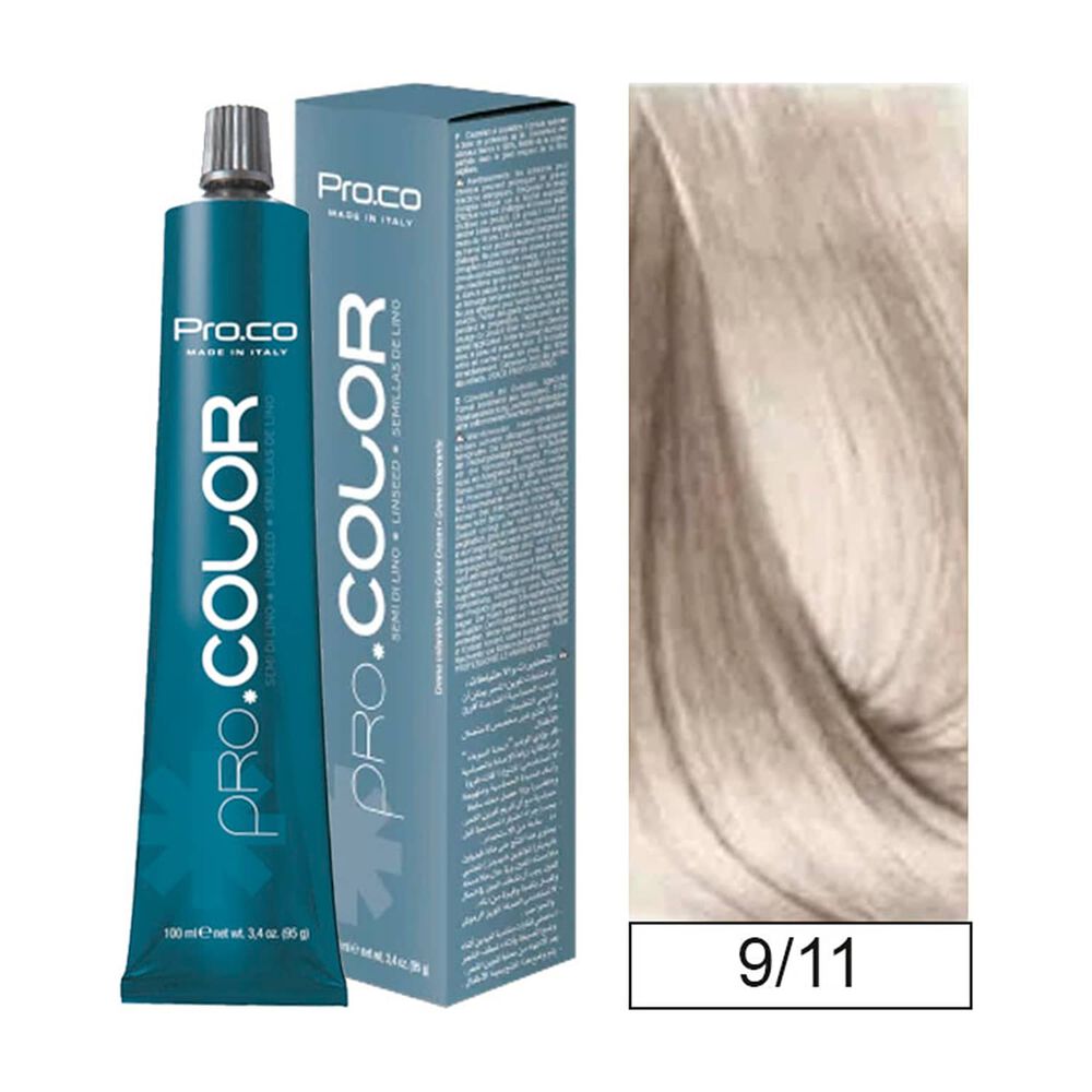 Pro.color - Tintura Permanente 9/11 Rubio Clarisio Ceniza Intenso 100ml + Oxidante image number 0.0