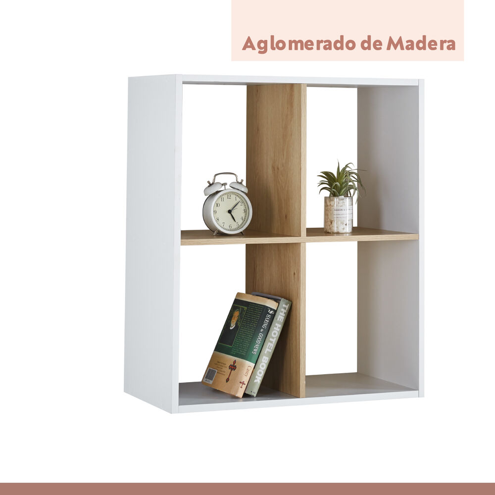 Estante Librero Organizador 4 Espacios - Blanco image number 4.0