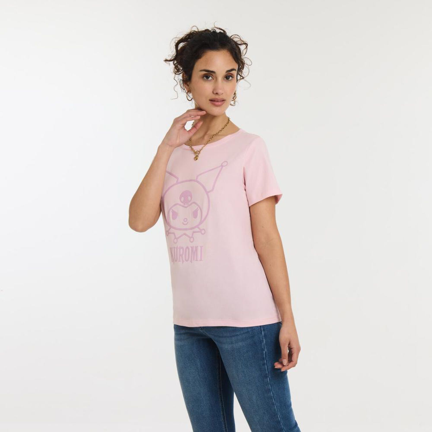 Polera Kuromi Manga Corta Cuello Redondo Mujer Freedom image number 2.0