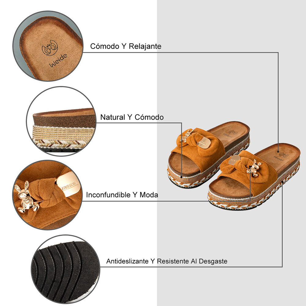 Sandalias Chalas Moda Vintage Hebilla Mujer Weide Qiu360 image number 7.0