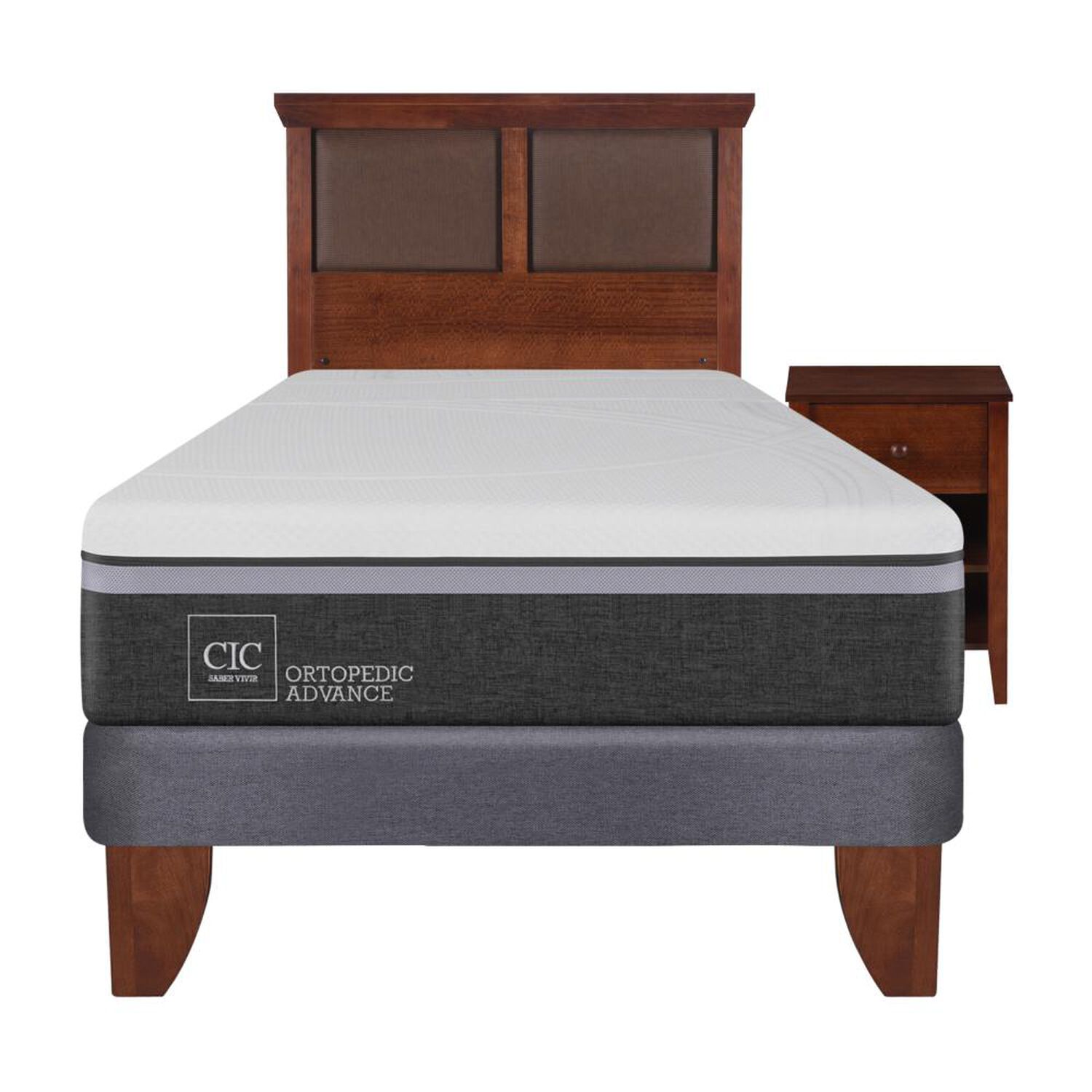 Cama Europea Cic Ortopedic / 1.5 Plazas / Base Normal  + Set De Maderas image number 0.0