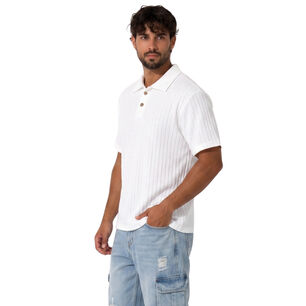 Polera Polo Hombre Tejido Texturizado Manga Corta Lisboa
