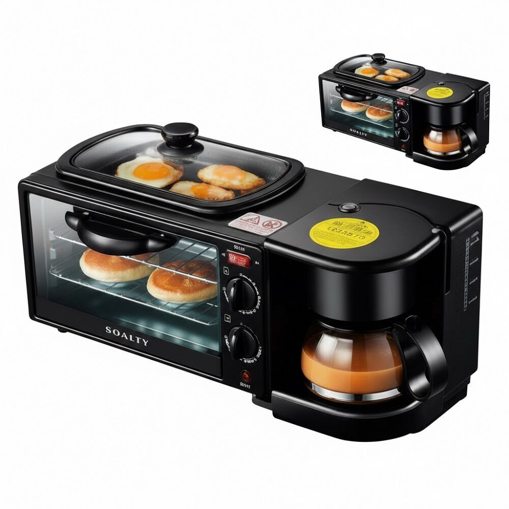 M&aacute;quina Para Hacer Desayuno 3 En 1 Horno Cafetera Sarten image number 6.0