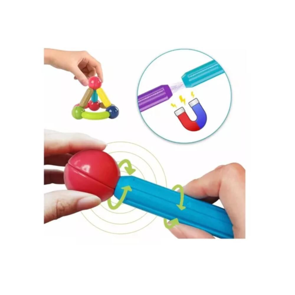 Juego Didactico Bloques Magneticos Construccion 180pcs Ni&ntilde;os image number 7.0