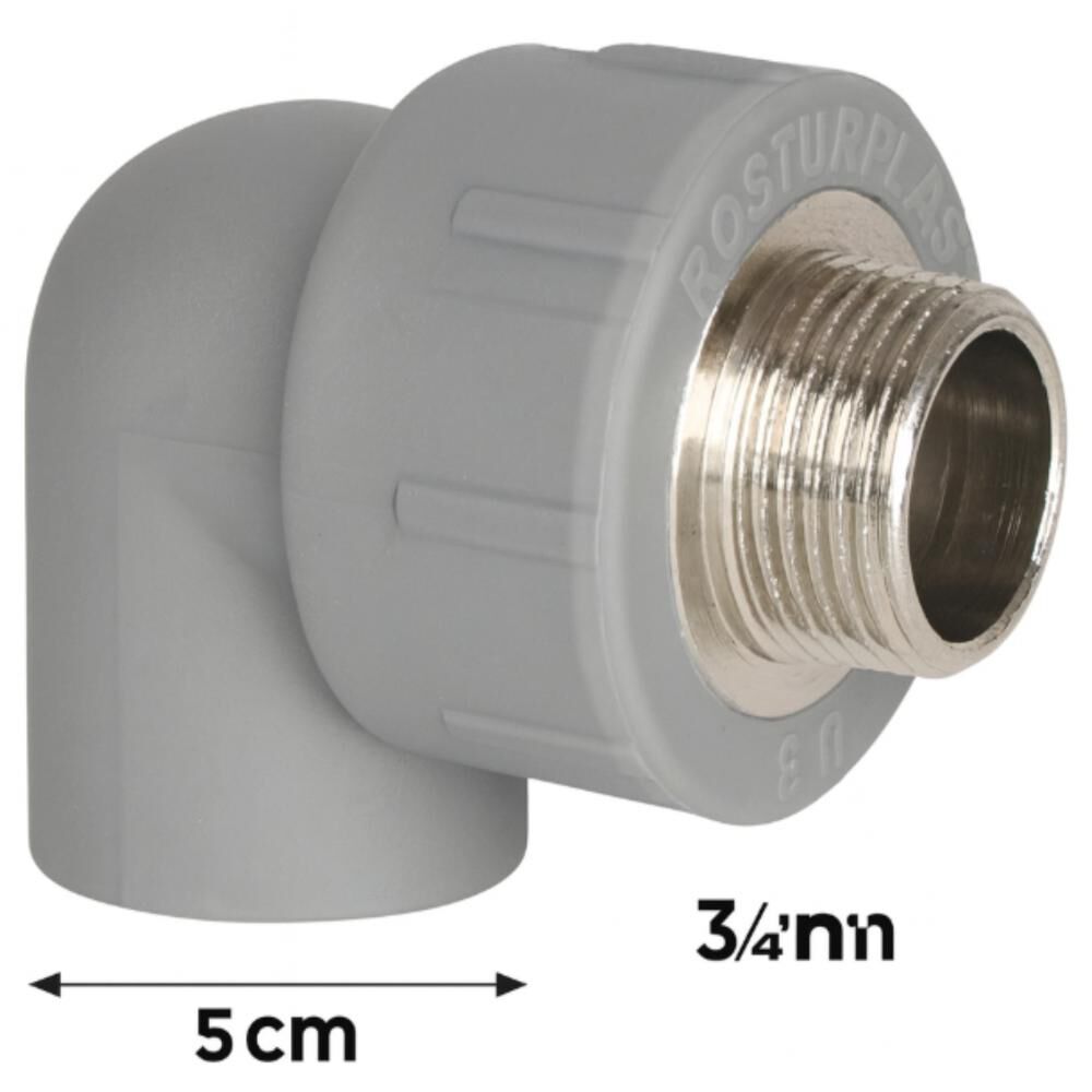 Codo Fusión Ppr 25 X 3/4 He/soldar Gris Metal Edr image number 2.0