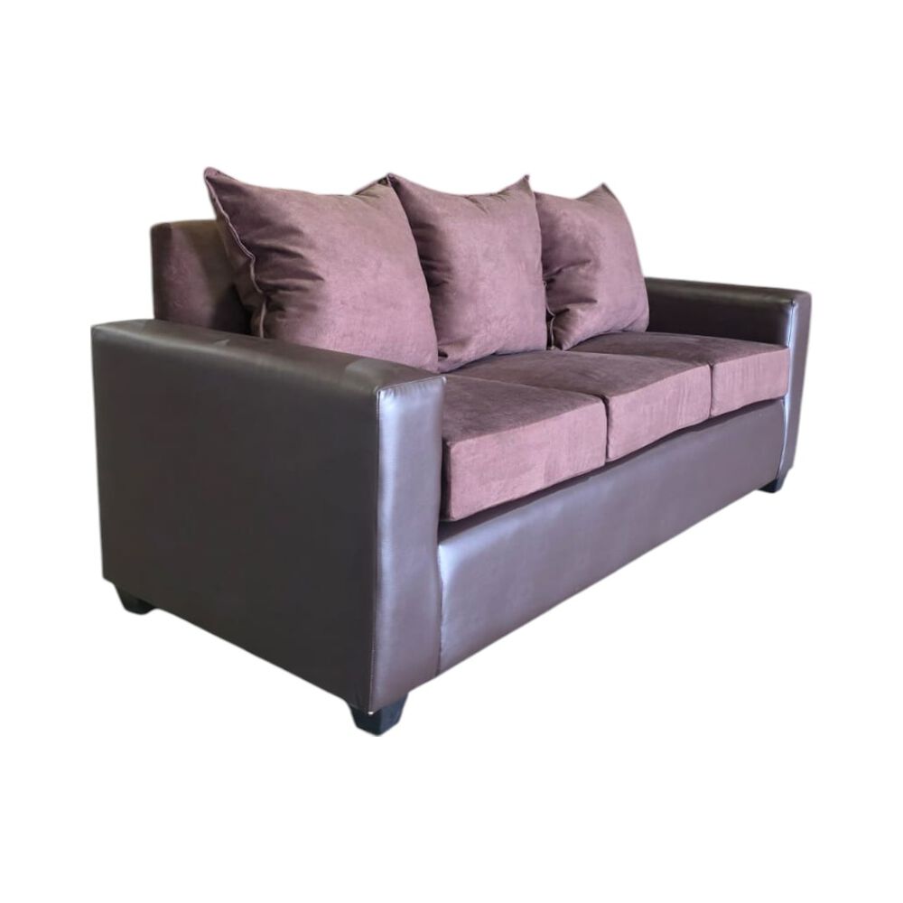 Sofa Stefanny Ecocuero Y Felpa Chocolate image number 2.0