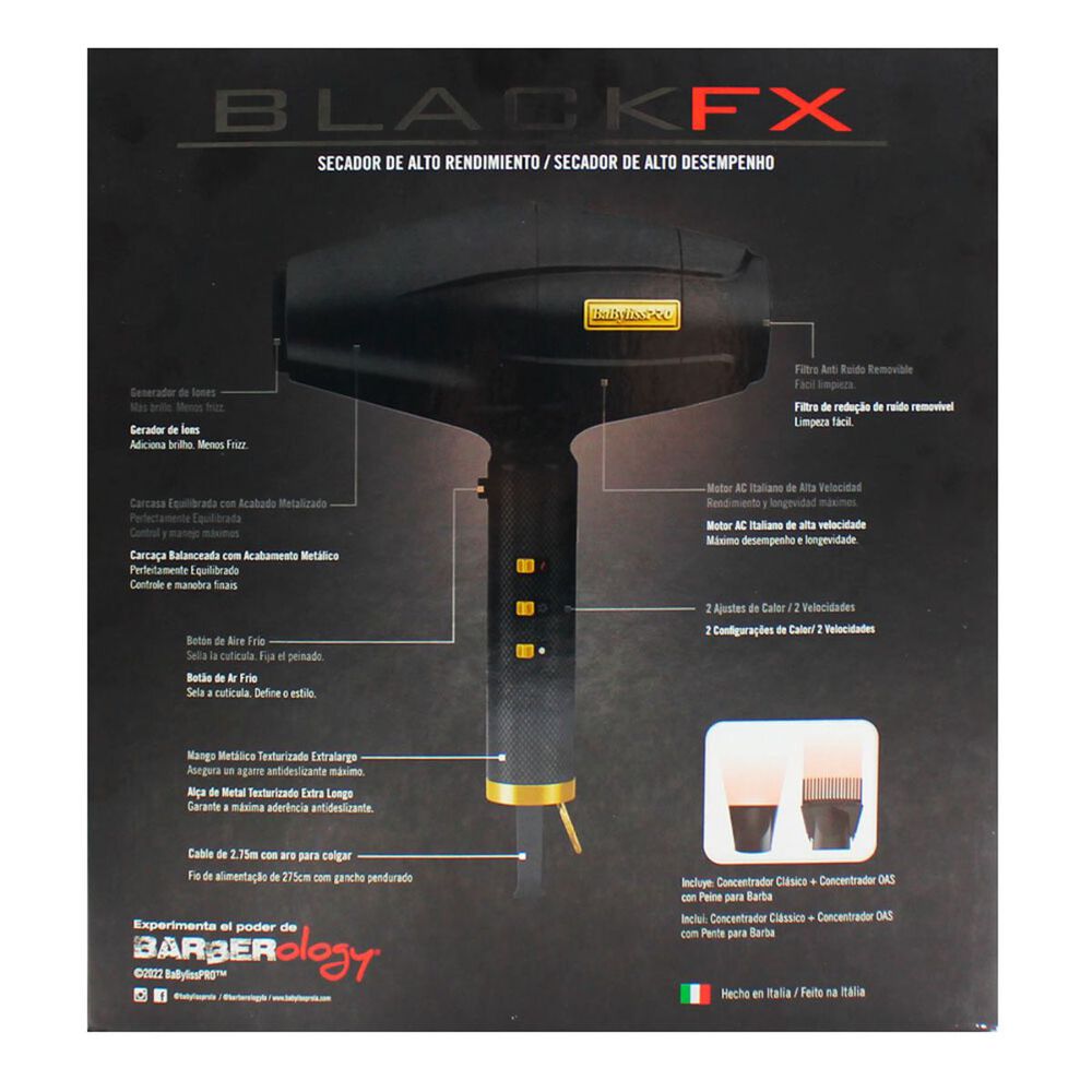 Secador Blackfx Babylisspro Alto Impacto & Alto Desempeño image number 2.0