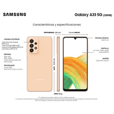 Smartphone Samsung Galaxy A33 / 5G / 128 GB / Liberado