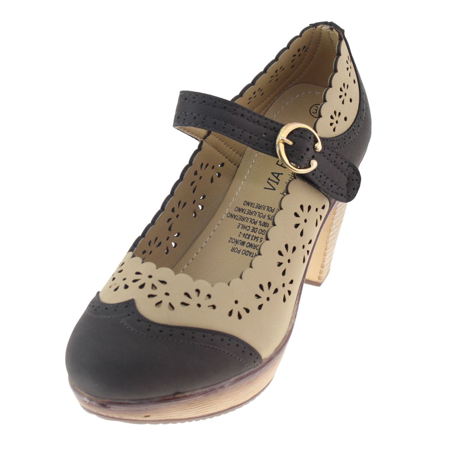 Zapato Beige/black V&iacute;a Franca Art. 5cm138902beigeblack image number 0.0