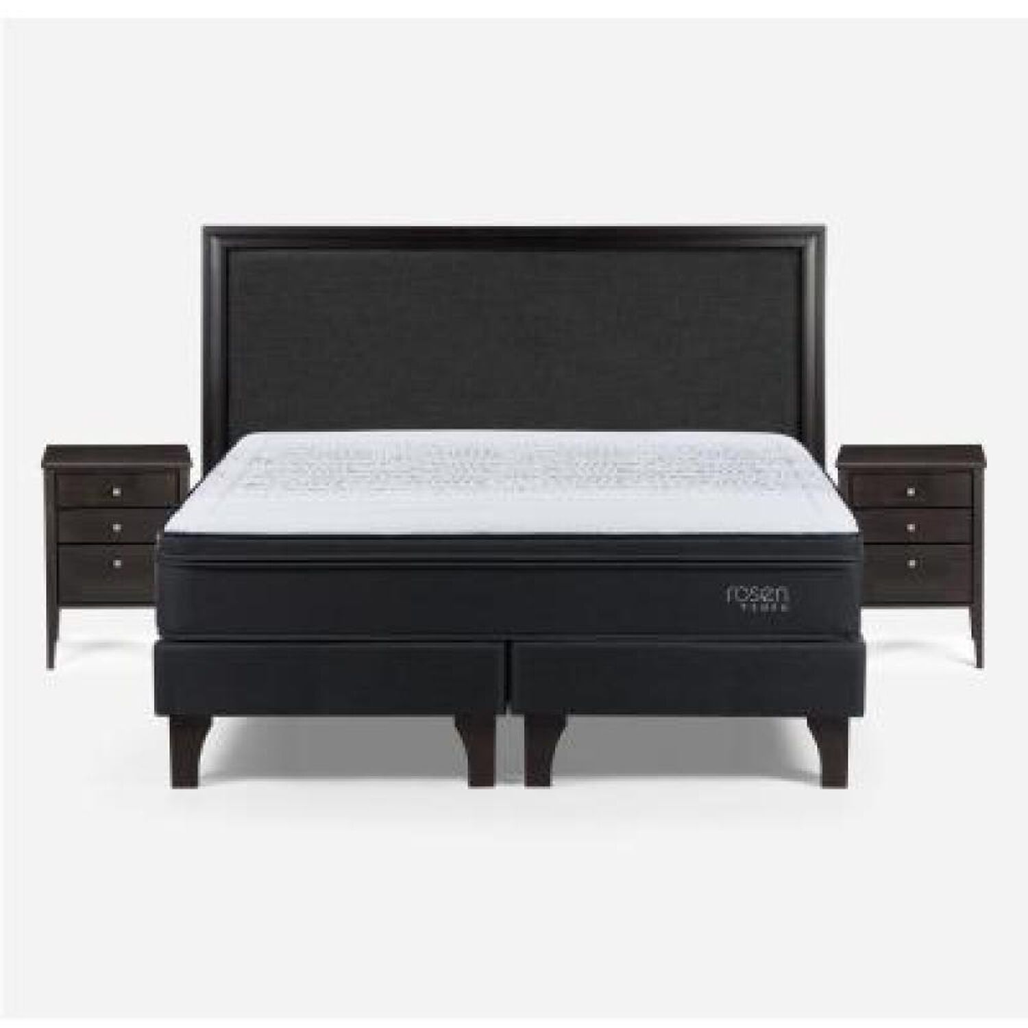 Cama Europea Rosen Tempo / King / Base Dividida + Set De Maderas Nolita Grafito image number 7.0