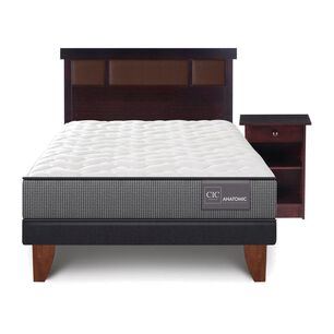 Cama Europea Cic Anatomic / 1.5 Plazas / Base Normal + Set De Maderas