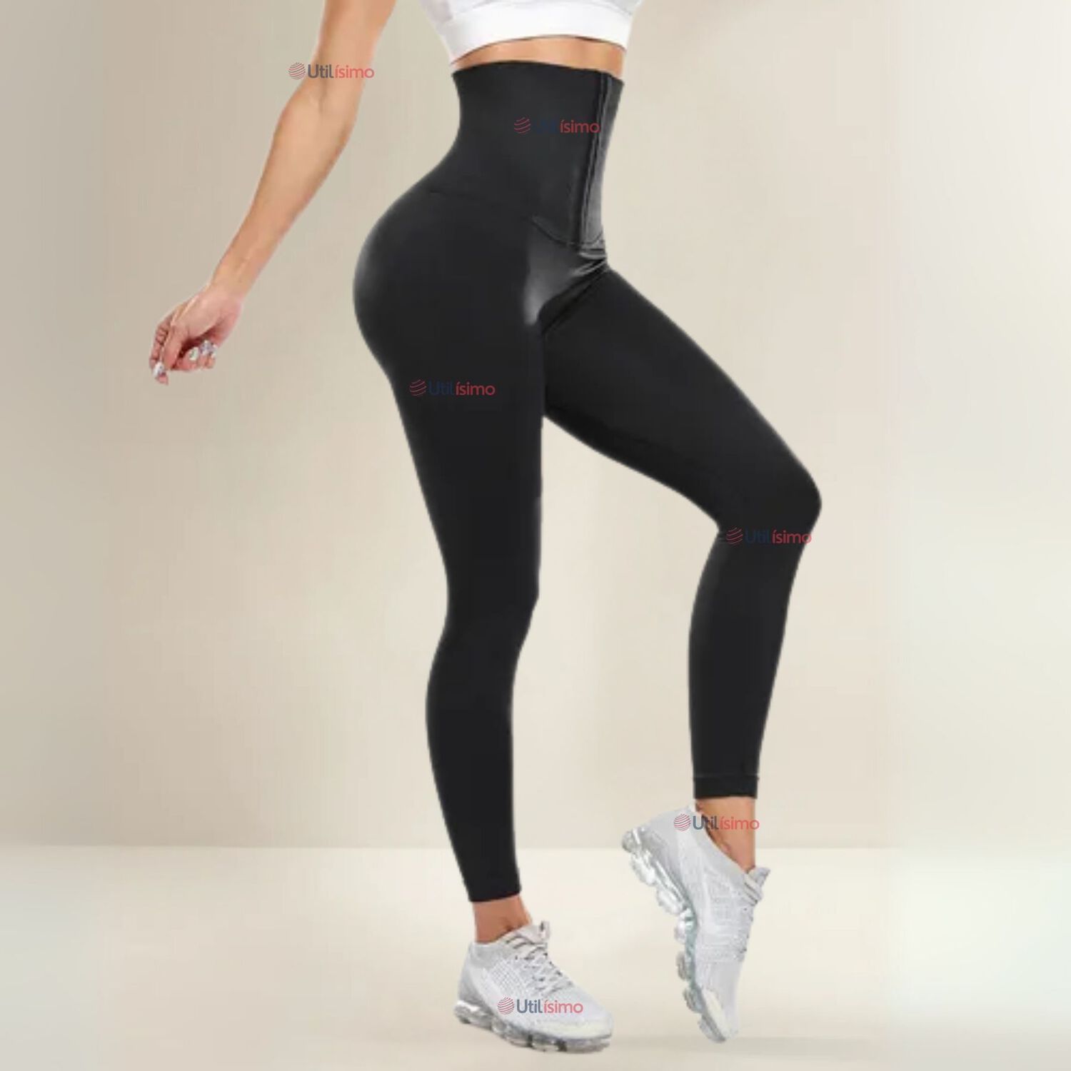 Calza Leggings Deportiva Tiro Alto Con Faja Reductora Y Moldeadora Mujer image number 0.0