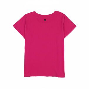 Polera Print Delantero Fozalizado Manga Corta Cuello Redondo Mujer Kimera