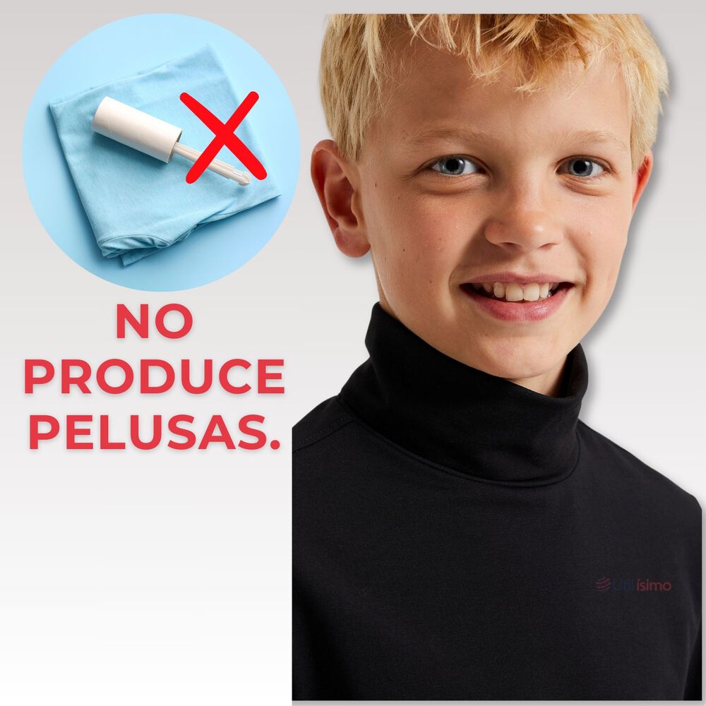 Pack 6 Camisetas Polera Polar Manga Larga Niño Primera Capa Blanco Negro image number 7.0