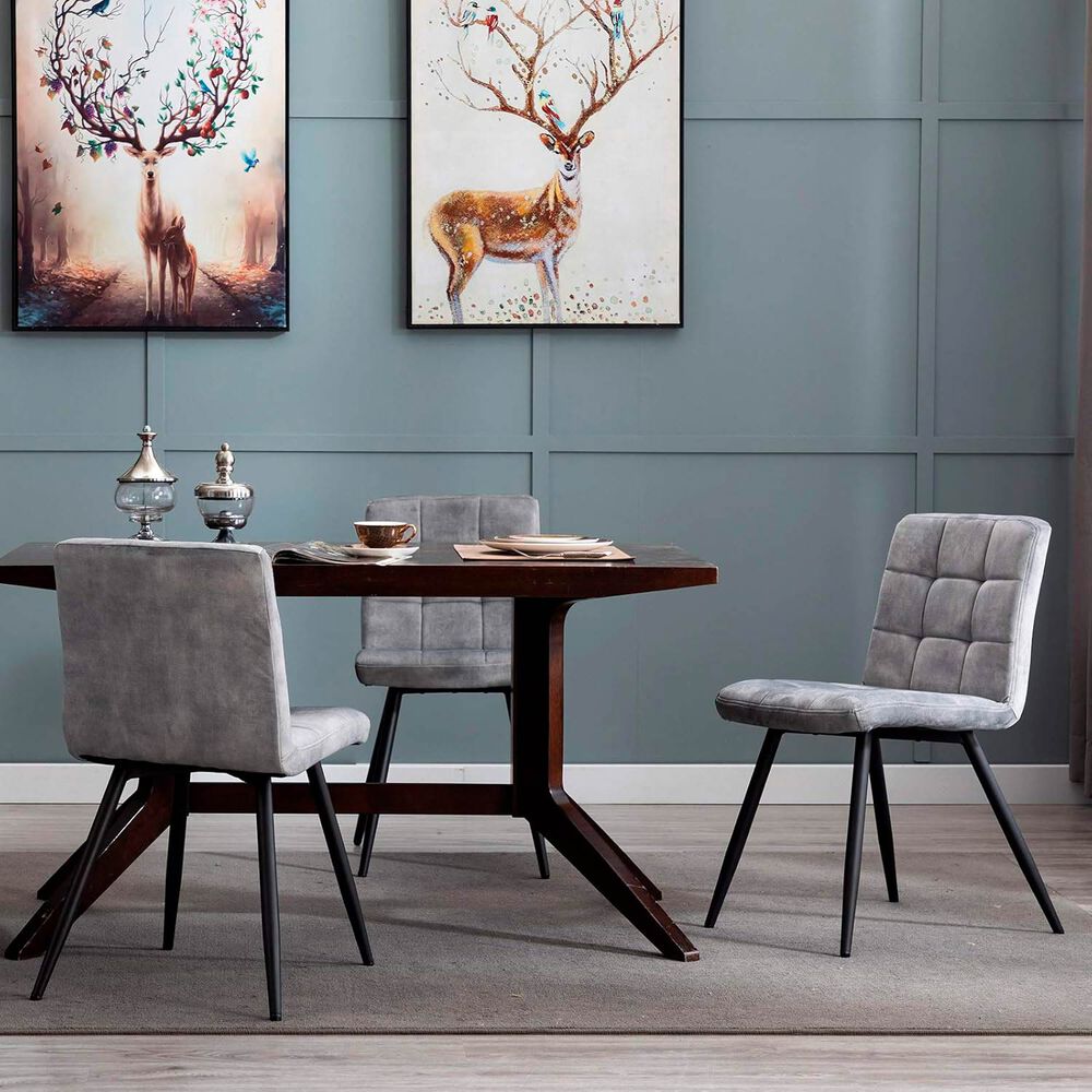 Pack De 4 Sillas De Comedor Modernas Novahus Velvet Gris image number 1.0