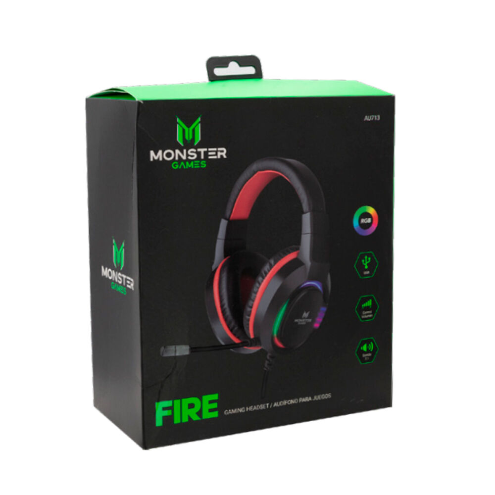 Audífonos Gamer Monster Fire Rgb / Over-ear image number 1.0