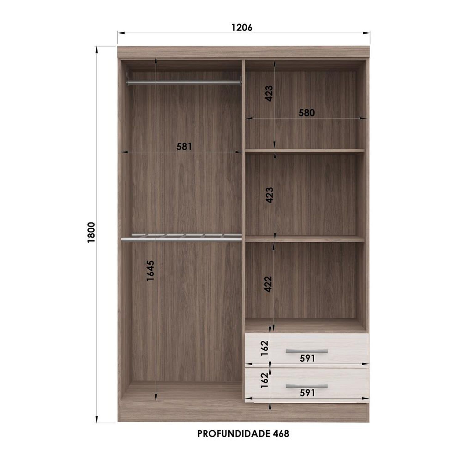 Cl&oacute;set Casa Ideal S444 / 4 Puertas / 2 Cajones image number 1.0