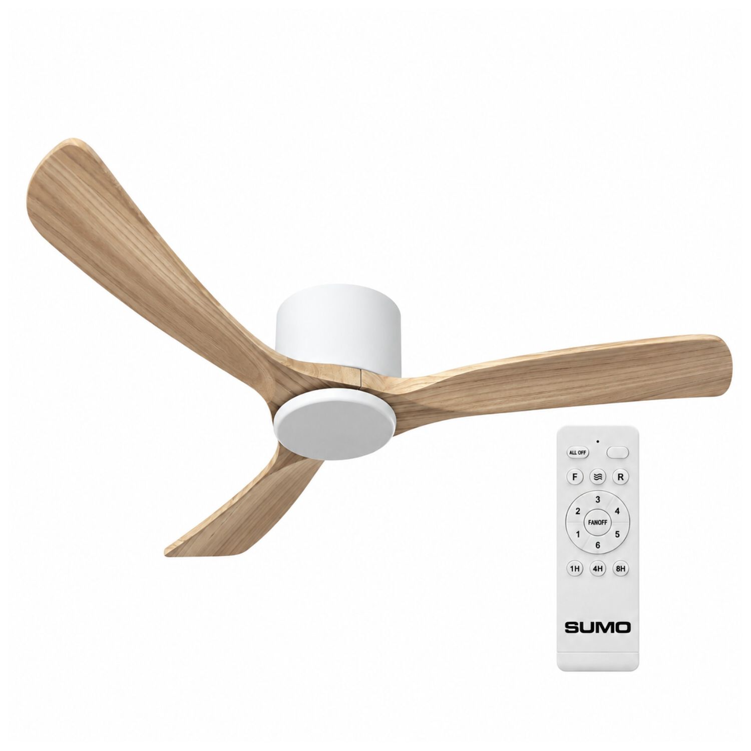 Ventilador De Techo Sumo Vt50 Blanco 52" 3 Aspas De Madera Natural image number 0.0