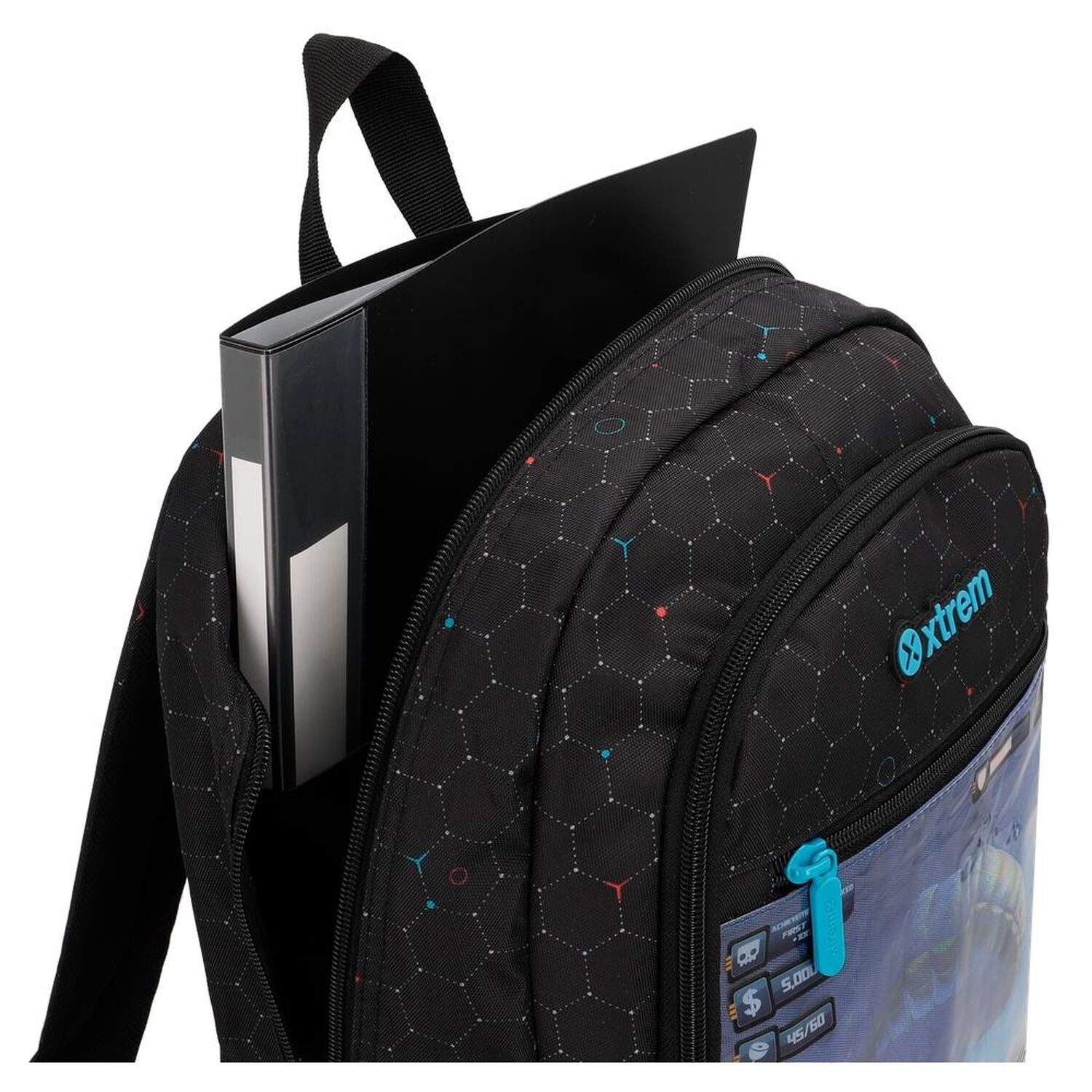 Mochila Xtrem Logan 6xt Videojuego Negro image number 6.0