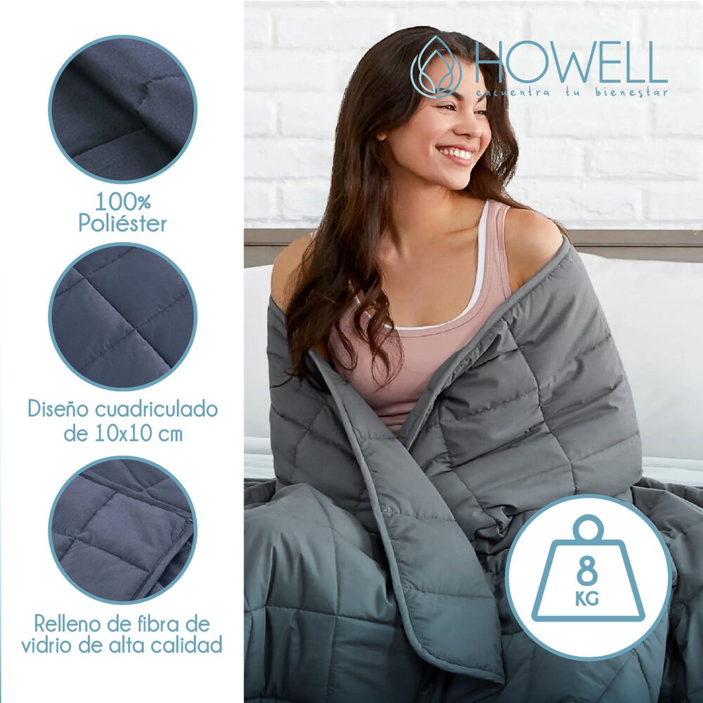 Manta De Gravedad Pesada Howell Single 8kg Trastornos Sue&ntilde;o image number 6.0