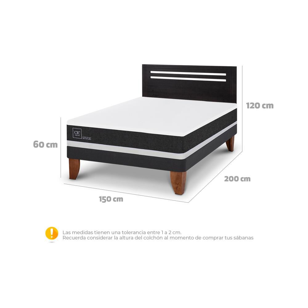 Cama Europea Cic Ortopedic / 2 Plazas / Base Normal + Respaldo image number 5.0