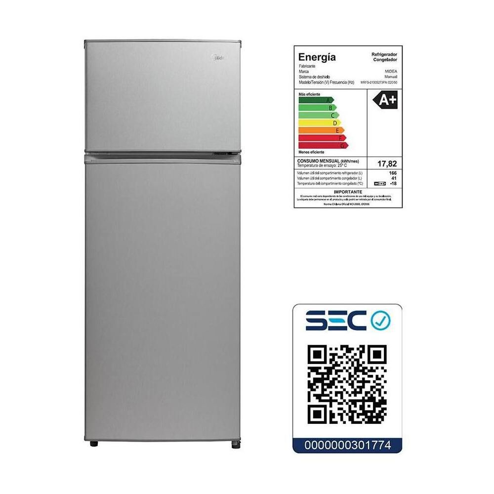 Refrigerador Top Freezer Midea MRFS-2100S273FN / Frío Directo / 207 Litros / A+ image number 10.0