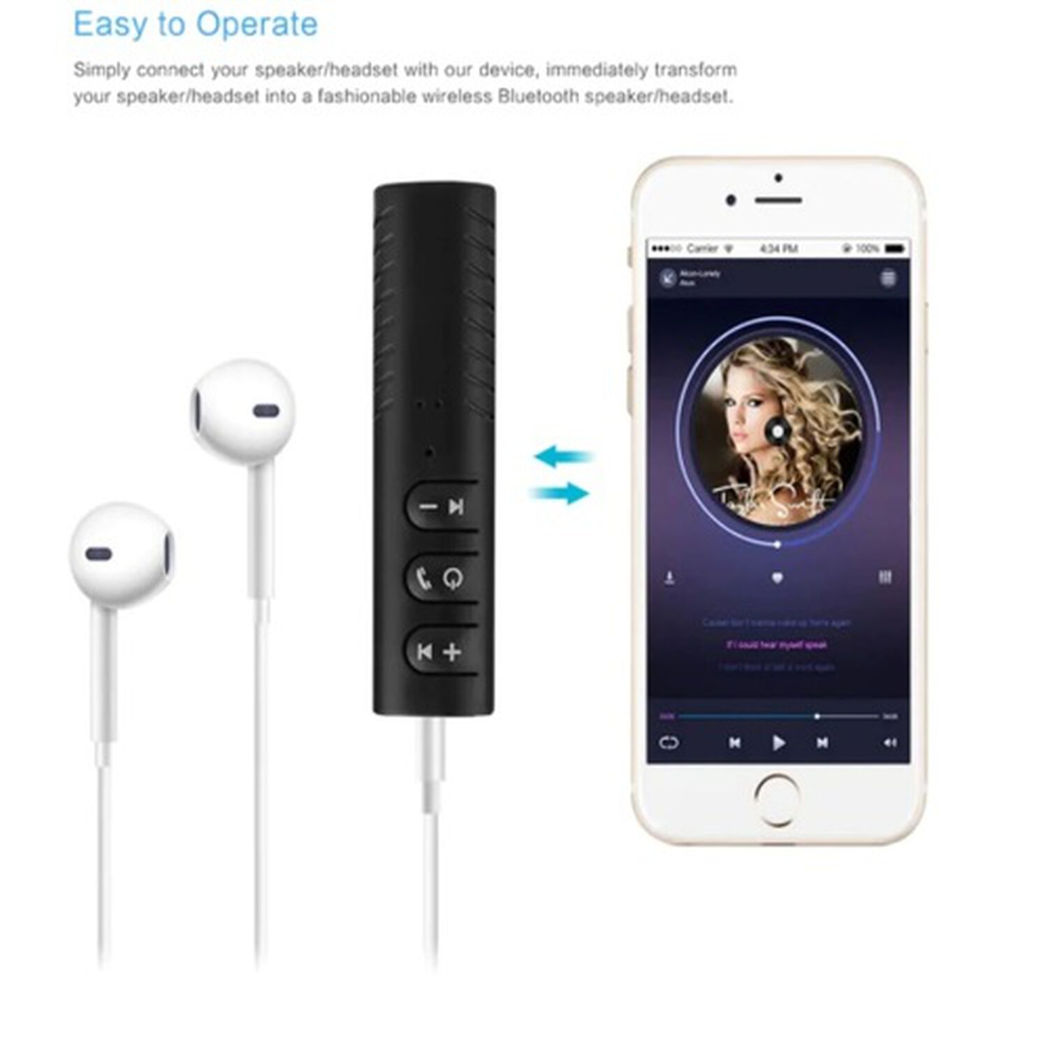 Adaptador Transmisor Receptor Bluetooth Radio Auto Auxiliar Carro image number 8.0
