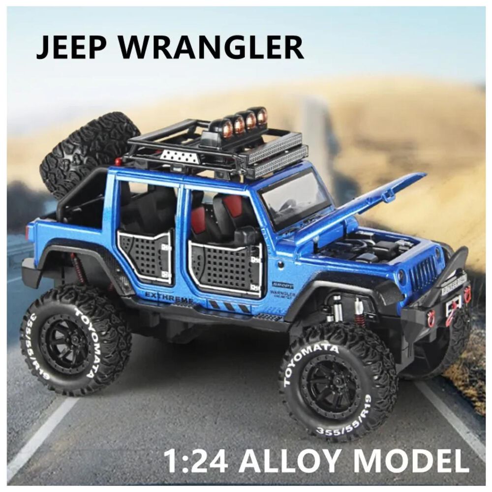 Juguete Auto Jeep Wrangler A Escala 1:24 Azul Infnatil image number 4.0