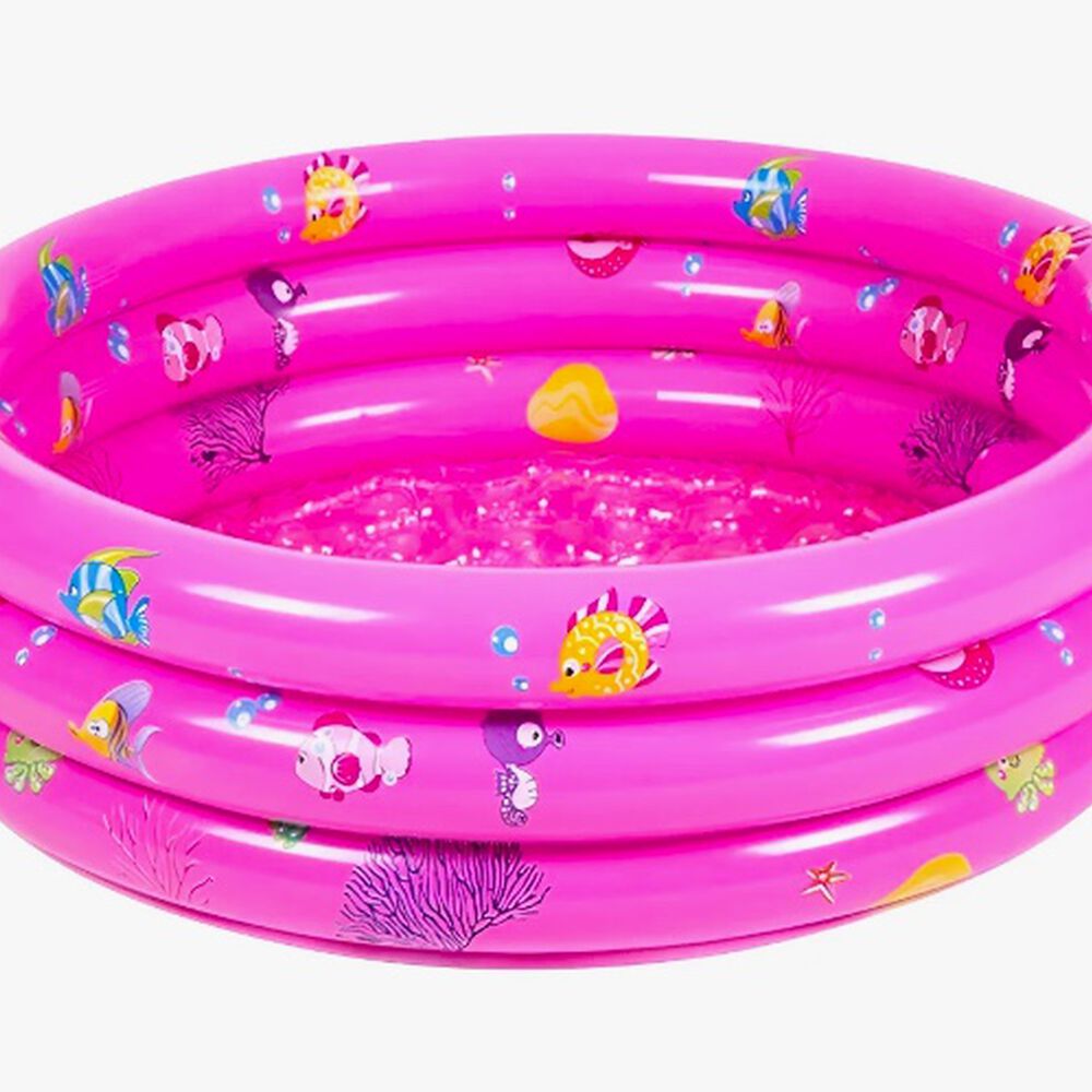 Piscina Inflable Pl&aacute;stico 3 Anillos 140 X 40 Cm Rosa image number 0.0