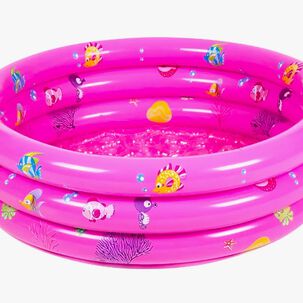 Piscina Inflable Pl&aacute;stico 3 Anillos 140 X 40 Cm Rosa