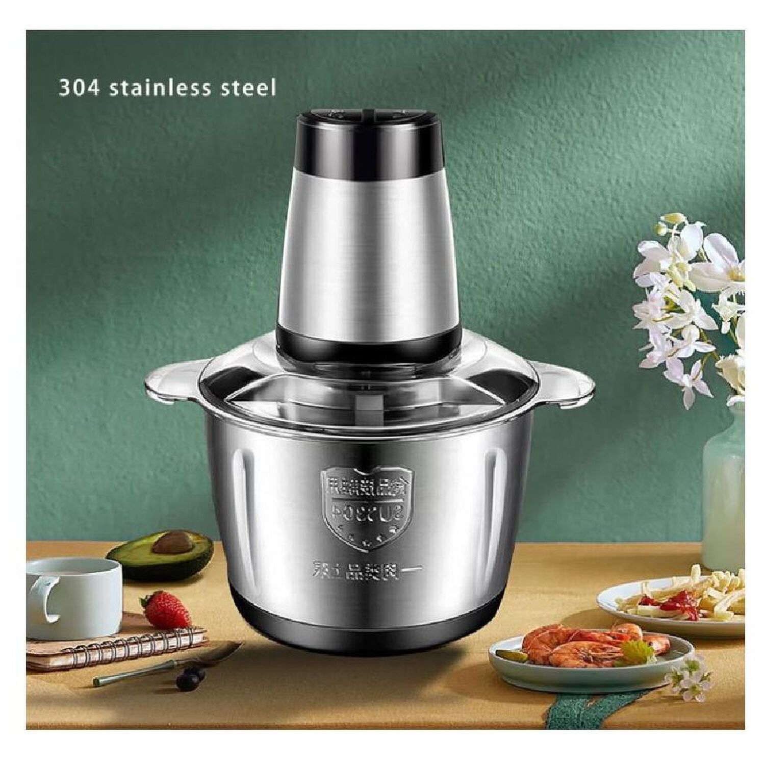 Triturador Picador De Alimentos Acero Inox 3litros image number 1.0