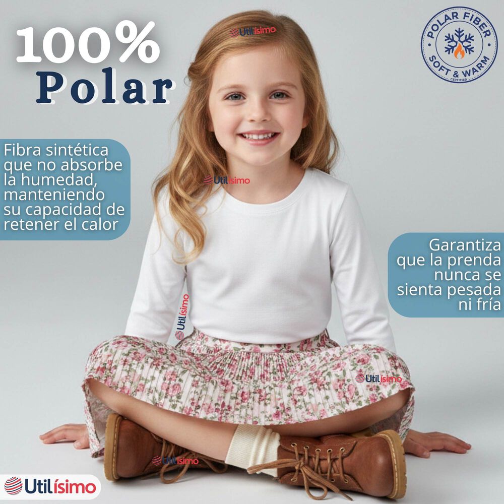 Pack 6 Poleras Camisetas Polar Primera Capa Cuello Redondo Manga Larga Colores Surtido Ni&ntilde;a image number 3.0