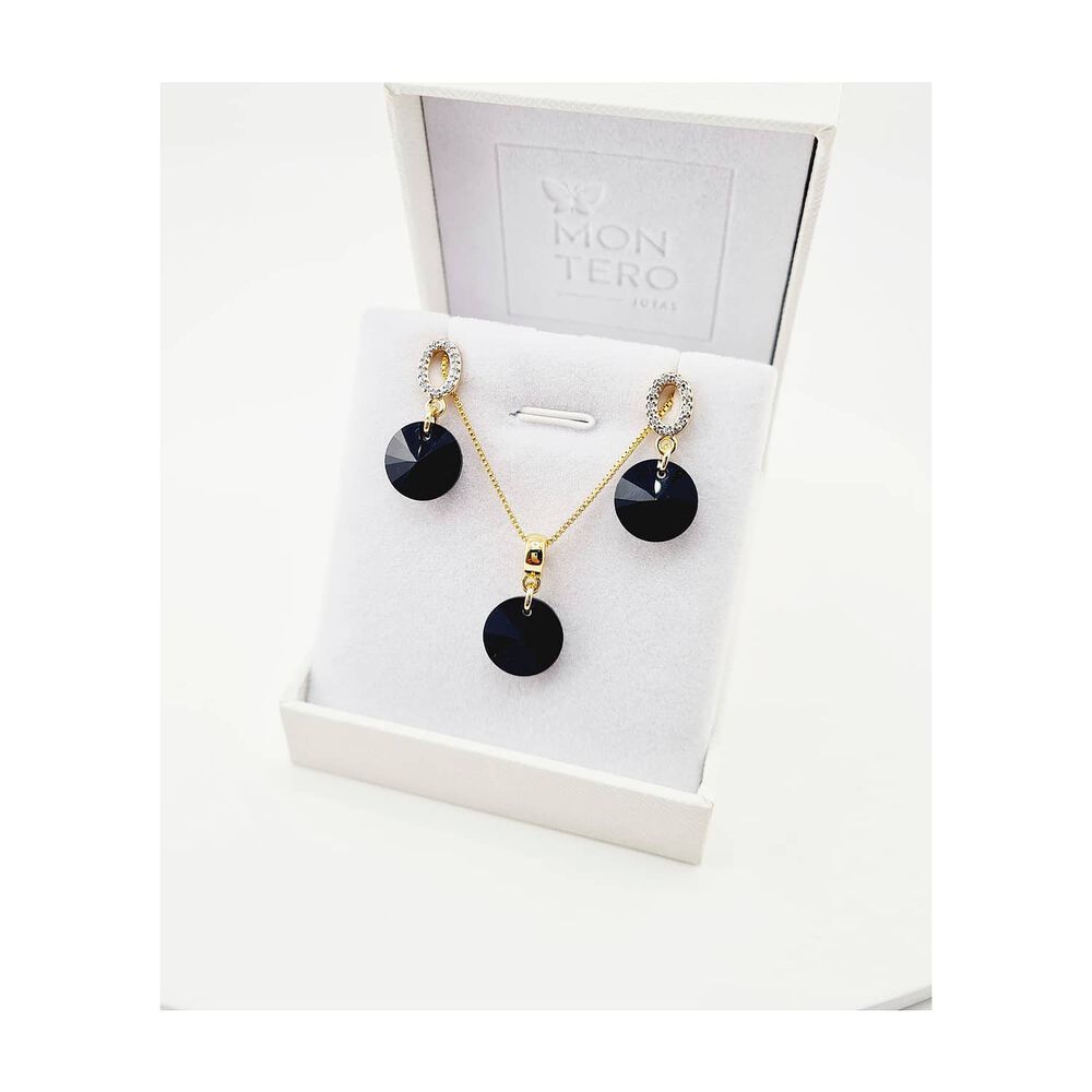 Conjunto Madrid Gold Cristales Genuinos Jet image number 4.0