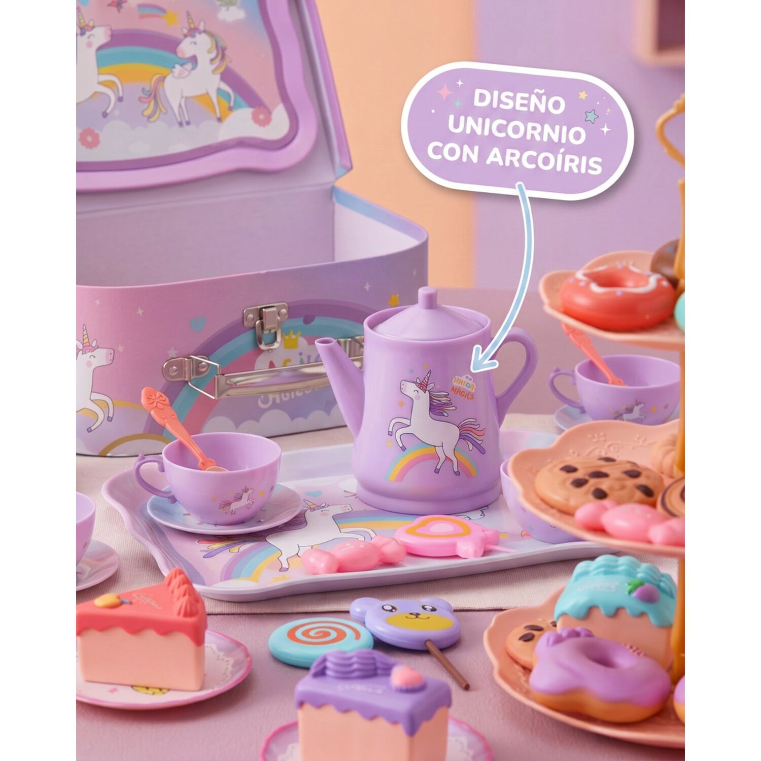Maleta Juguete Unicornio Con Set T&eacute; Infantil Cocina image number 16.0