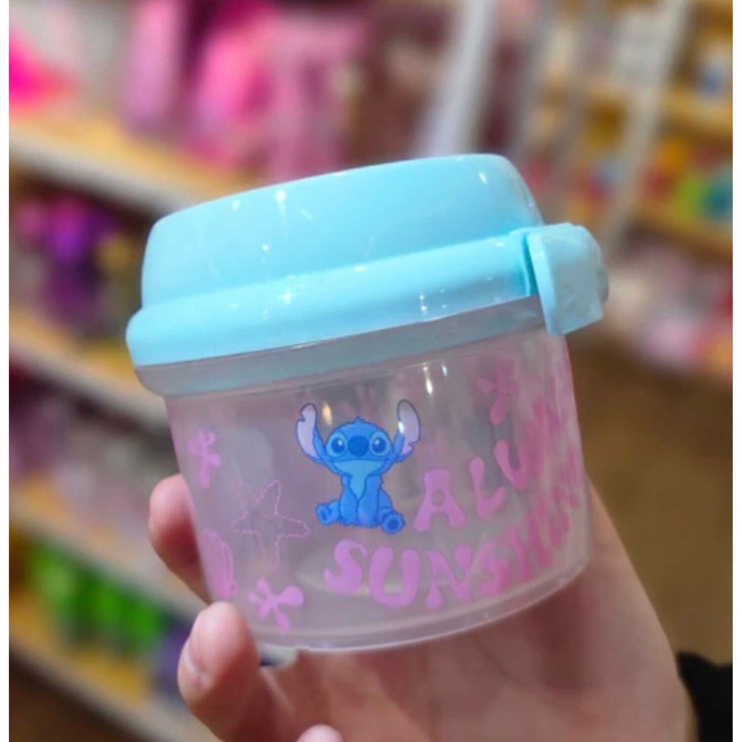 Porta Snack Disney Stitch Infantil Azul 280ml image number 2.0
