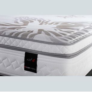 Cama Europea Rosen Art 4 / King / Base Dividida + Almohadas