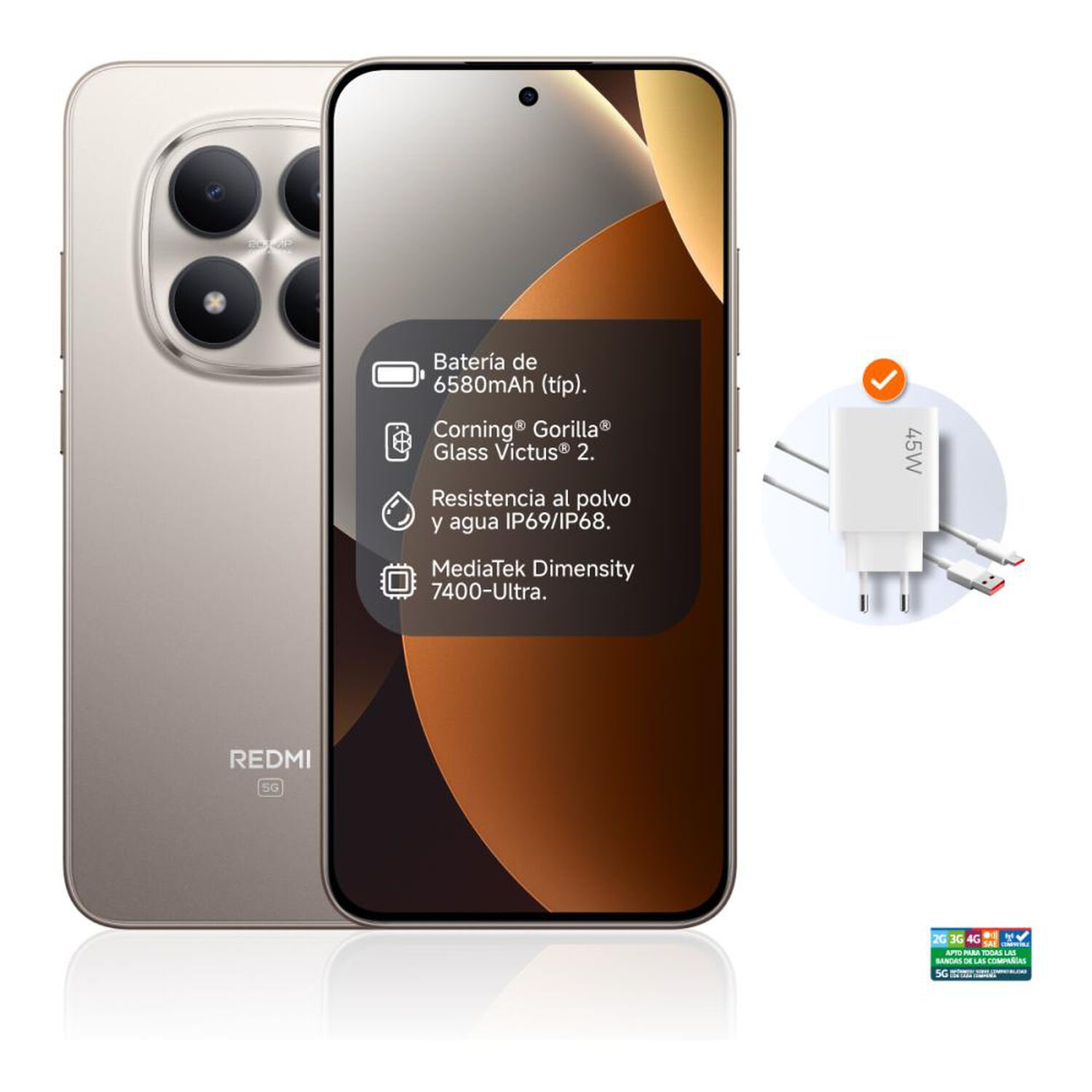 Smartphone Xiaomi Redmi Note 15 Pro / 5G / 256 GB / Titanio / Liberado