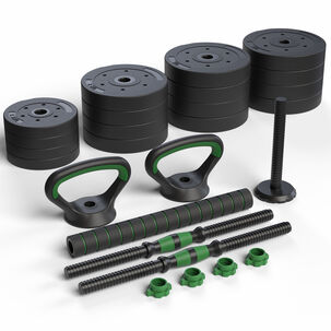 Set Mancuernas Green 3 En 1 Ajustables 40 Kg