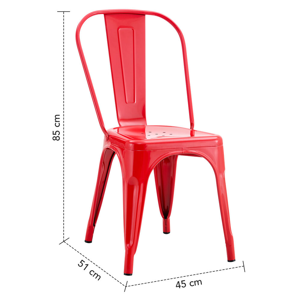 Pack De 4 Silla Metal Tolix Rojo image number 7.0
