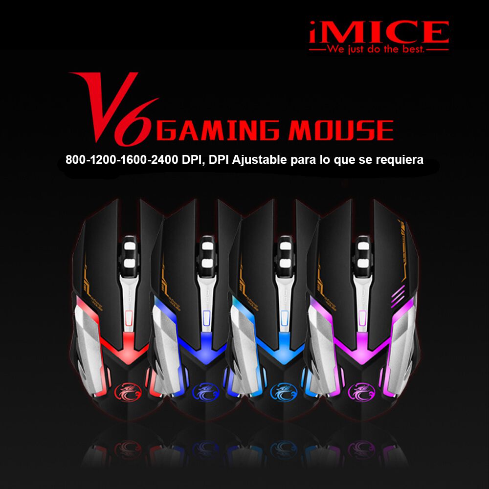 Mouse Gamer Premium Imice V6 2400 Dpi Retroiluminado Usb image number 6.0