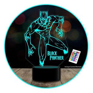 L&aacute;mpara 3d Pantera Negra Black Panther Marvel Vengado