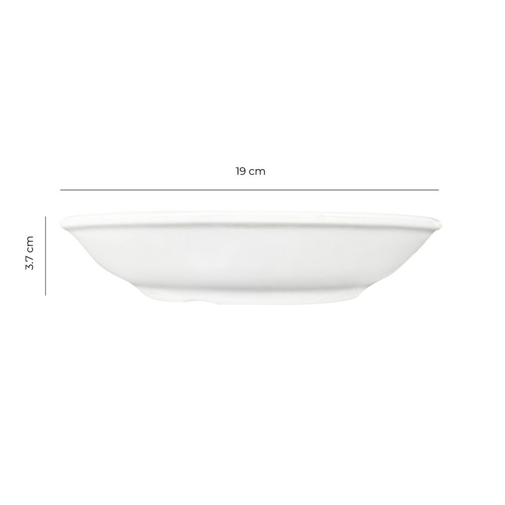 Set De 6 Platos Melamina Hondo Sin Borde Blanca 19 Cm L&iacute;nea Cl&aacute;sica image number 4.0