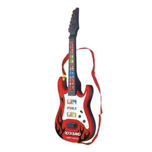 Guitarra Con Micr&oacute;fono Karaoke Rosado Con Luces